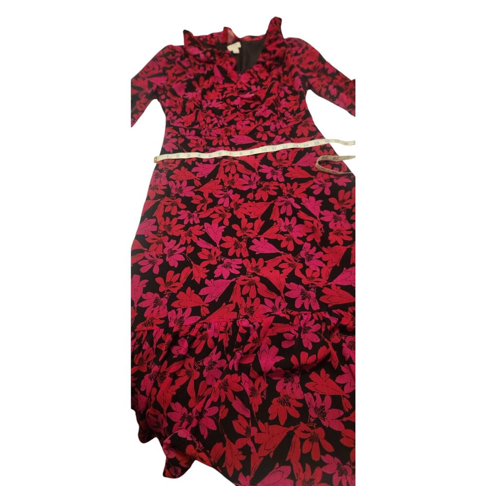 J.CREW tiered floral Midi Dress Ruffed Multicolored Womens size 4